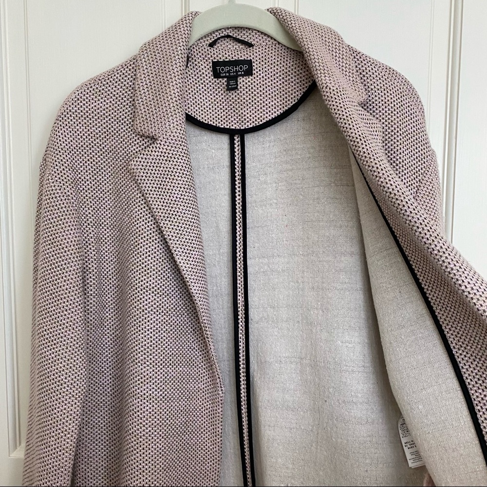 Topshop | Textured Knit Coat in Nude • 4 US - Picture 6 of 16